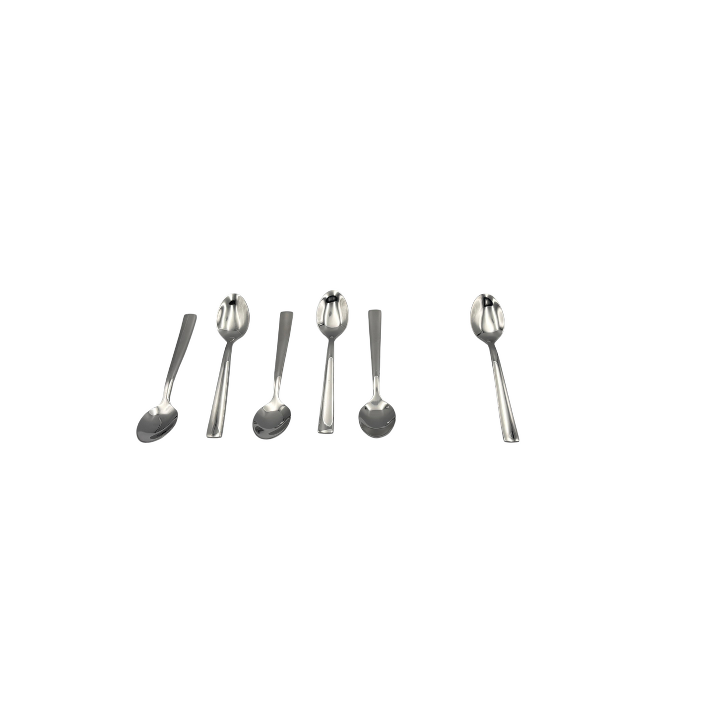 Stainless Steel Dessert & Coffee Spoon Set – 6-Piece Modern Cutlery