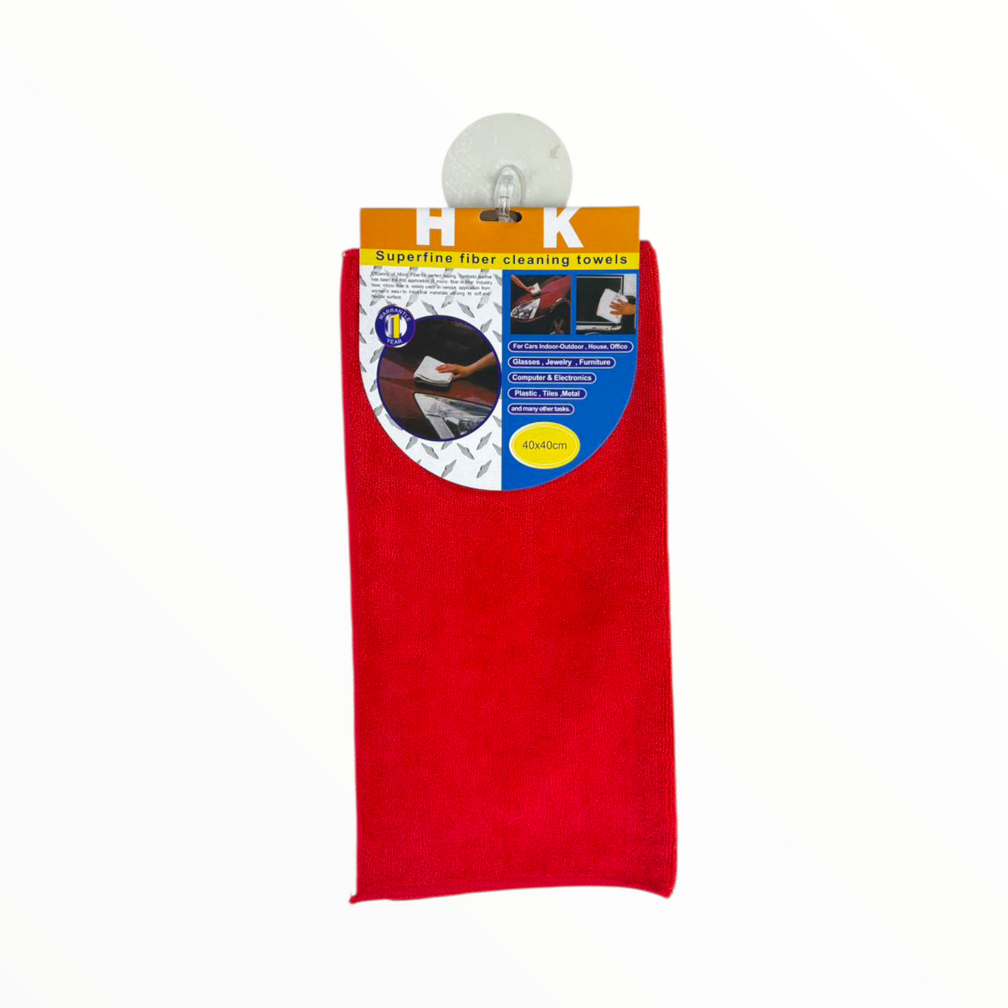 Superfine Red Microfiber Cleaning Towel – 40×40 cm – Multi-Purpose Soft Cloth