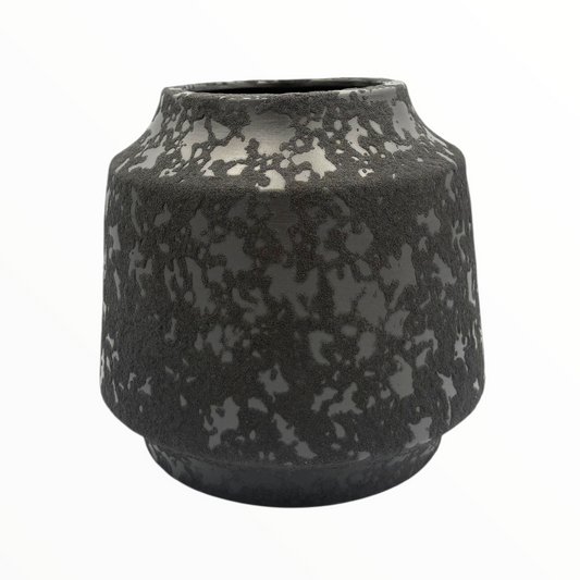 Textured Black Ceramic Vase – Modern Matte Home Décor Accent