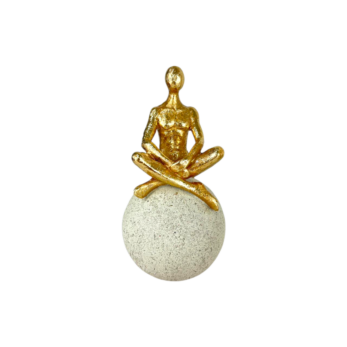 Abstract Thinker Figurines on Stone Spheres – Set of 3 Modern Minimalist Resin Sculptures