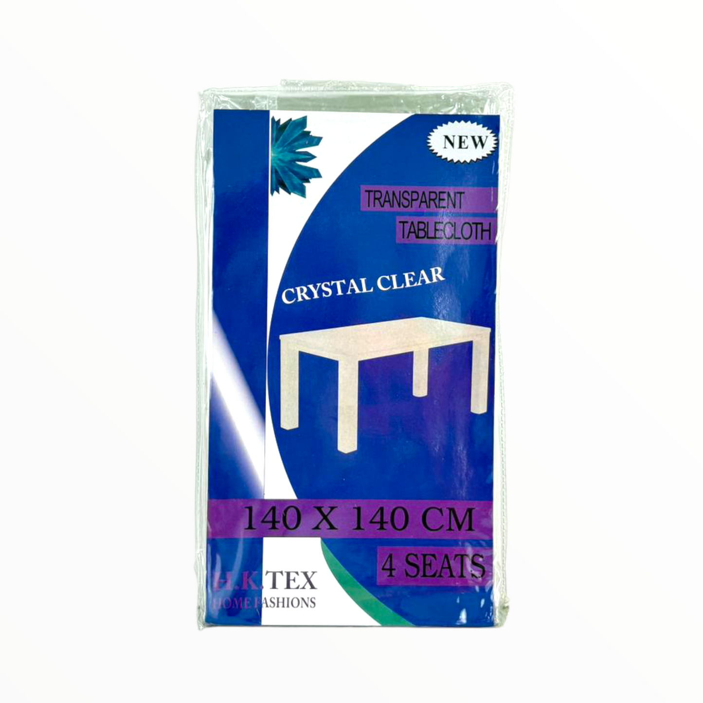 Crystal Clear Transparent Tablecloth 140×140 cm – Waterproof PVC Table Protector for 4 seater Dining Table