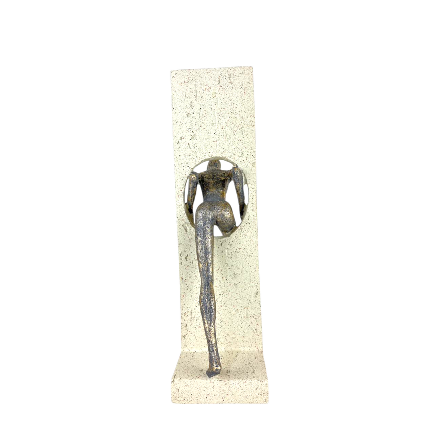 Abstract Breakthrough Figurine – Modern Resin Sculpture Emerging from Stone Block for Home & Office Décor