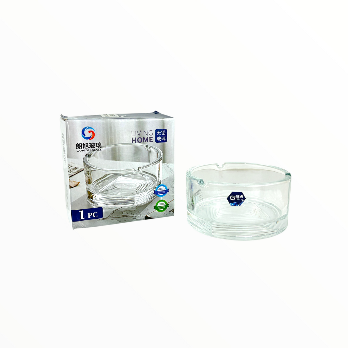 Clear Glass Ashtray – Heat-Resistant Modern Ashtray for Home & Office capacity 500ml