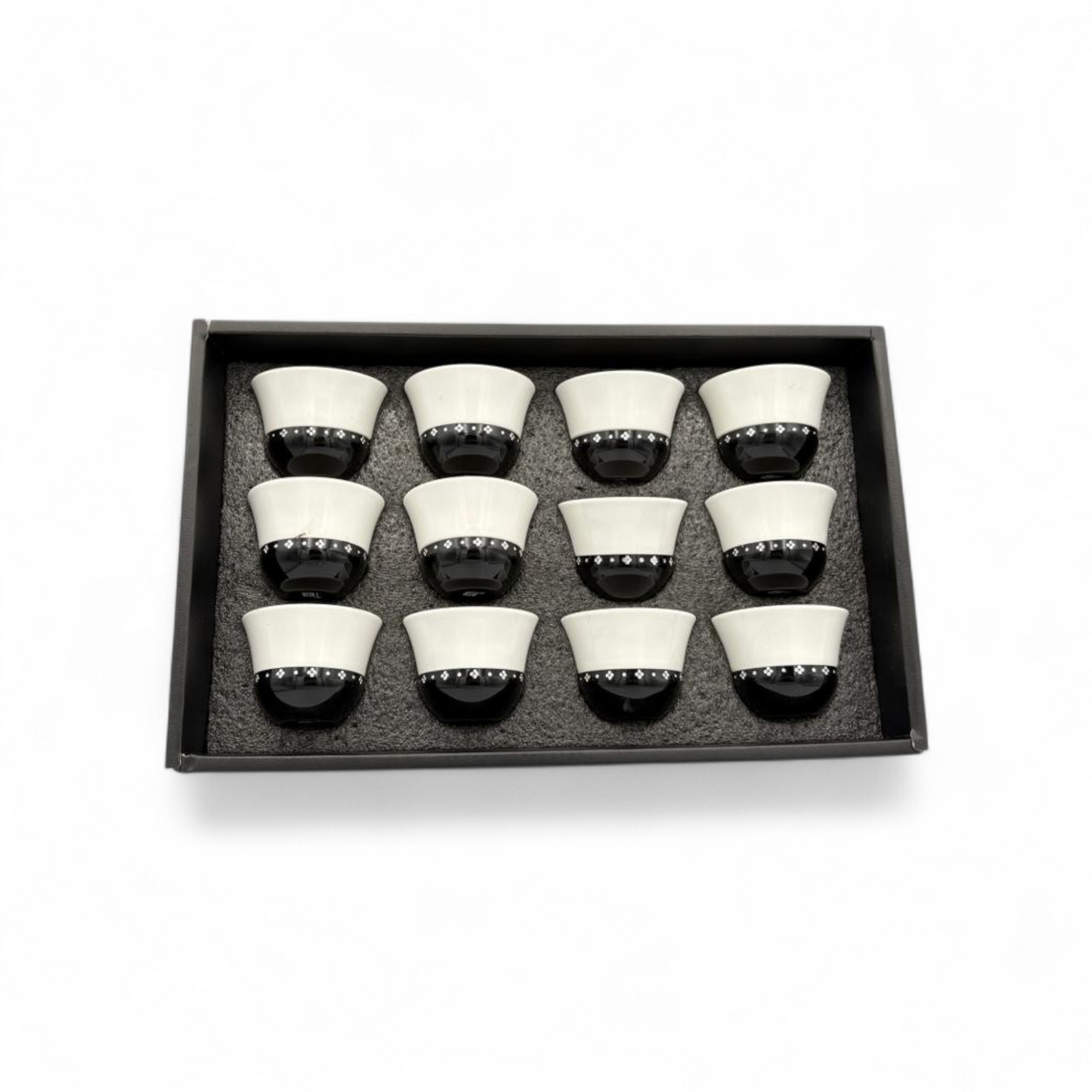 Black & White Porcelain Coffee Cup Set – Modern Coffee Cups Gift Set