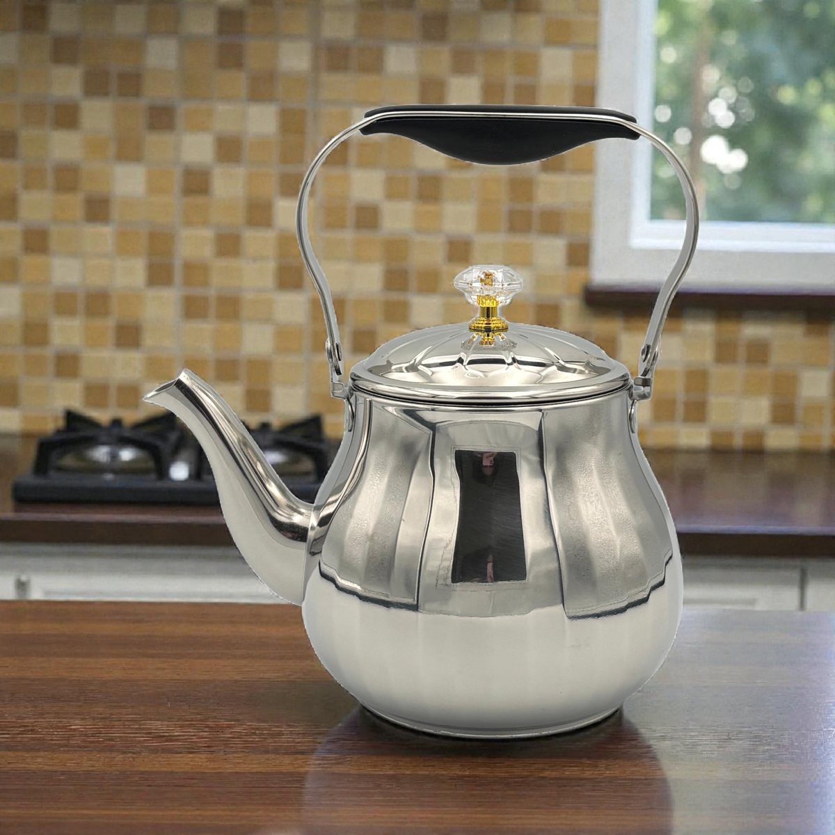 Stainless Steel Teapot with Handle – Classic Tea Kettle for Boiling & Serving 1.2LT