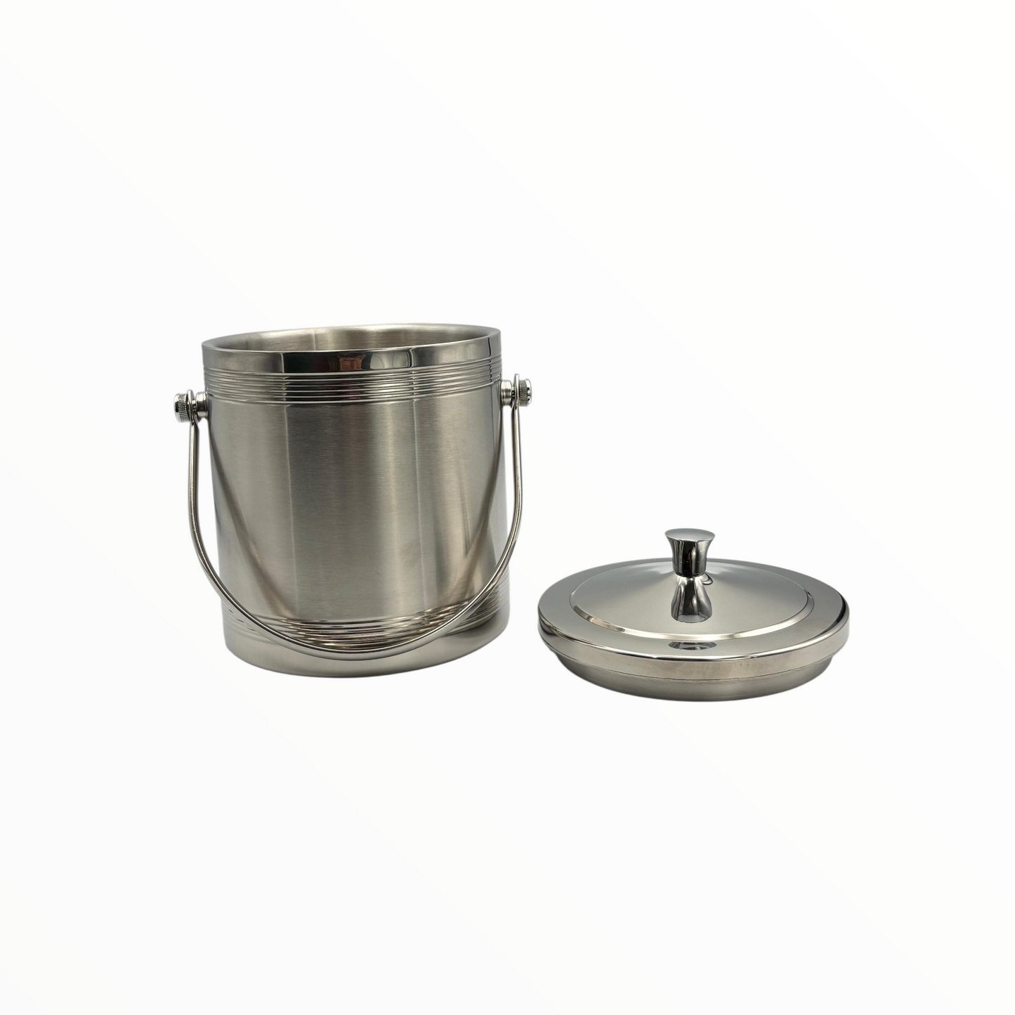 Meduim Stainless Steel Ice Bucket with Lid & Strainer – Bar & Party Essential/ 1.4 litre