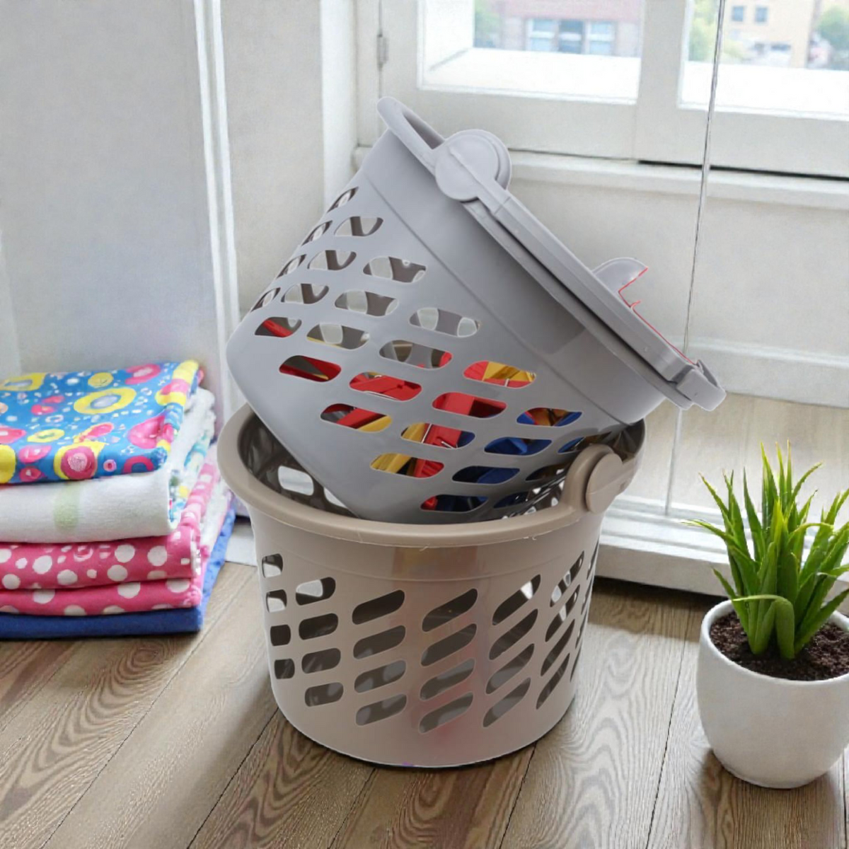 Plastic Storage Baskets with Handles – Multi-Purpose Organizer Bins