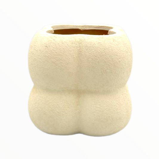 Textured Beige Ceramic Vase – Modern Minimal Home Décor