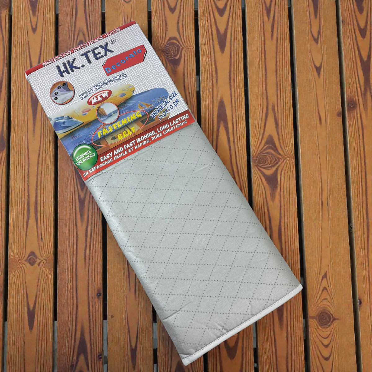 Silver Heat-Resistant Ironing Board Cover with Fastening Belt – Universal Size