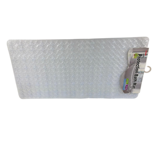 Non-Slip Protection Bath Mat – Soft PVC Bathroom Safety Mat with Drainage Design it's clear