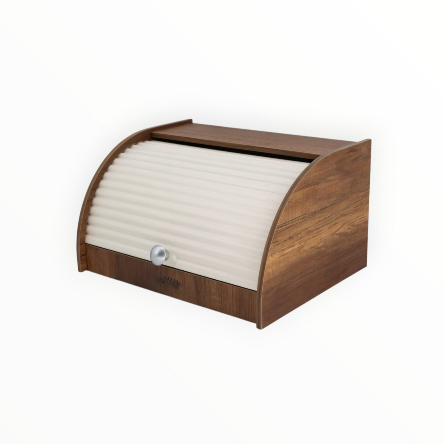 Wooden Roll Top Bread Box – Brown Wood Bread Storage Box