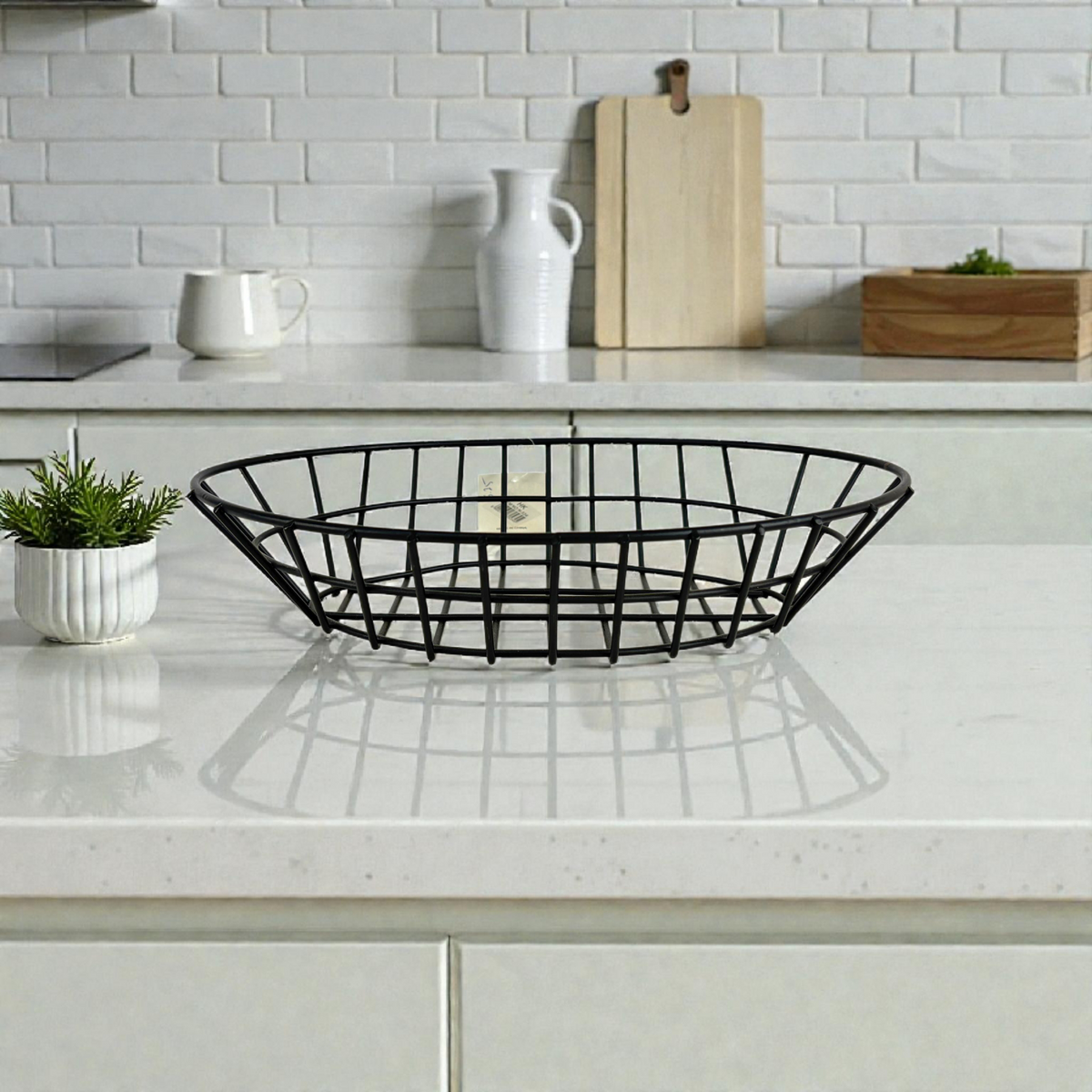 Black Metal Wire Storage Basket – Multipurpose Fruit, Bread & Organizer Basket