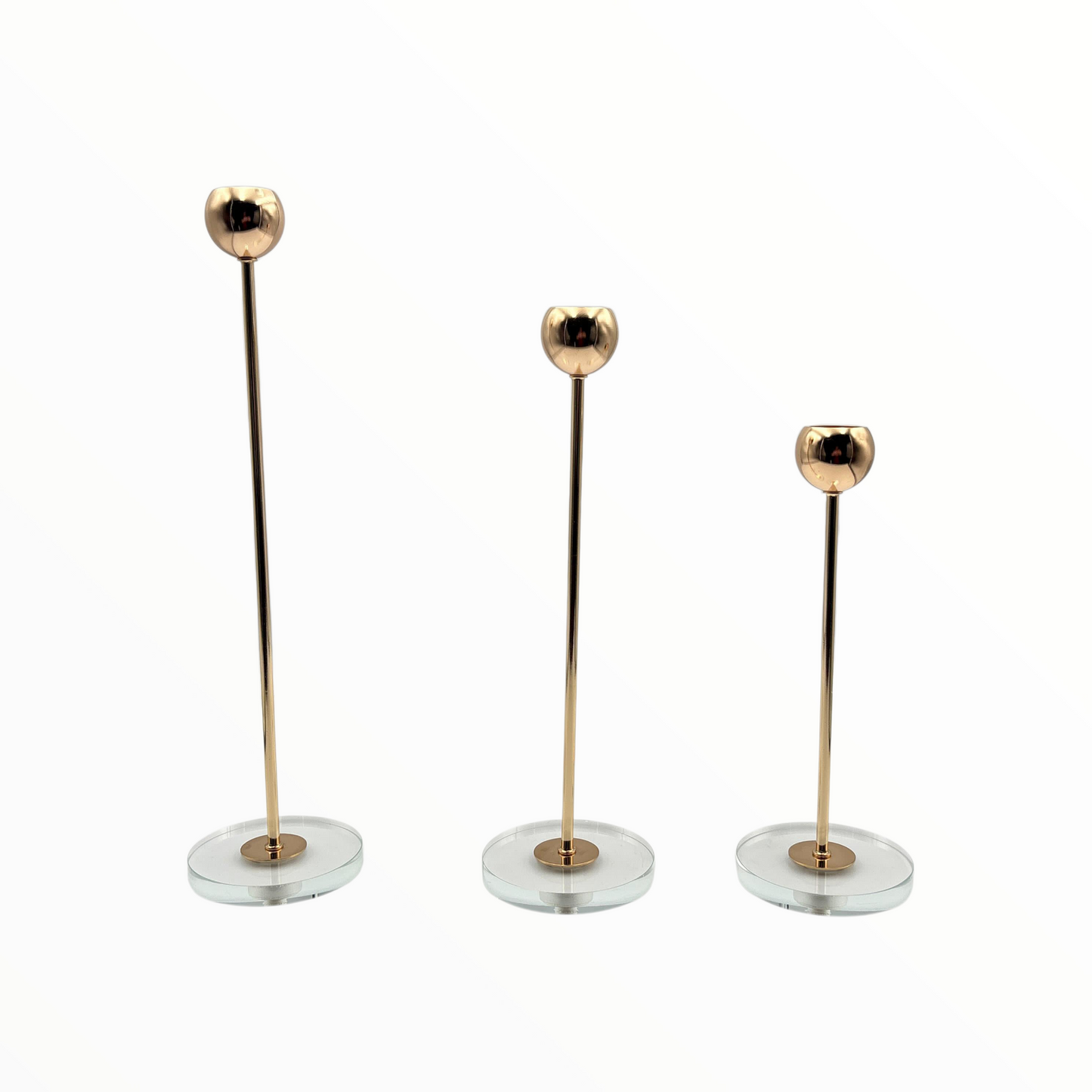 Gold Metal Candle Holders Set – Modern Tabletop Décor