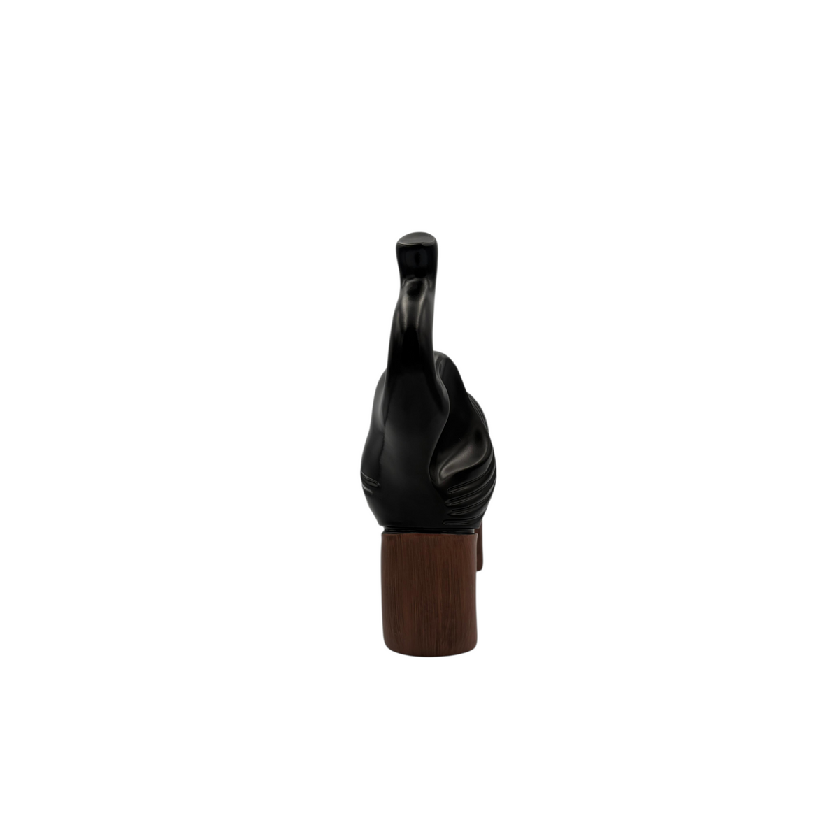 Black Abstract Animal Figurine Modern Resin Décor with Wooden