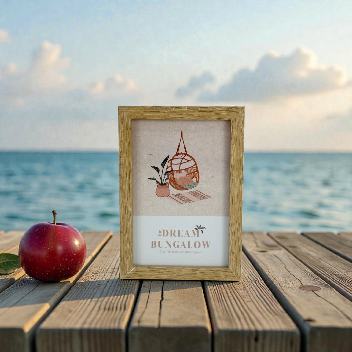 Inspirational Wooden Photo Frame with Quote Prints – Rustic Home Décor Frame 4×6"