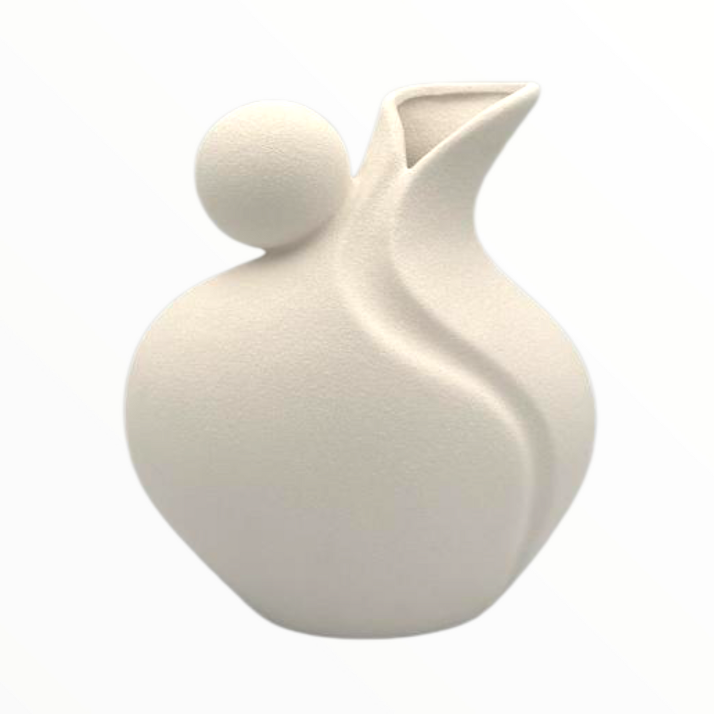 Big White Ribbed Ceramic Vase – Scandinavian Style Home Décor