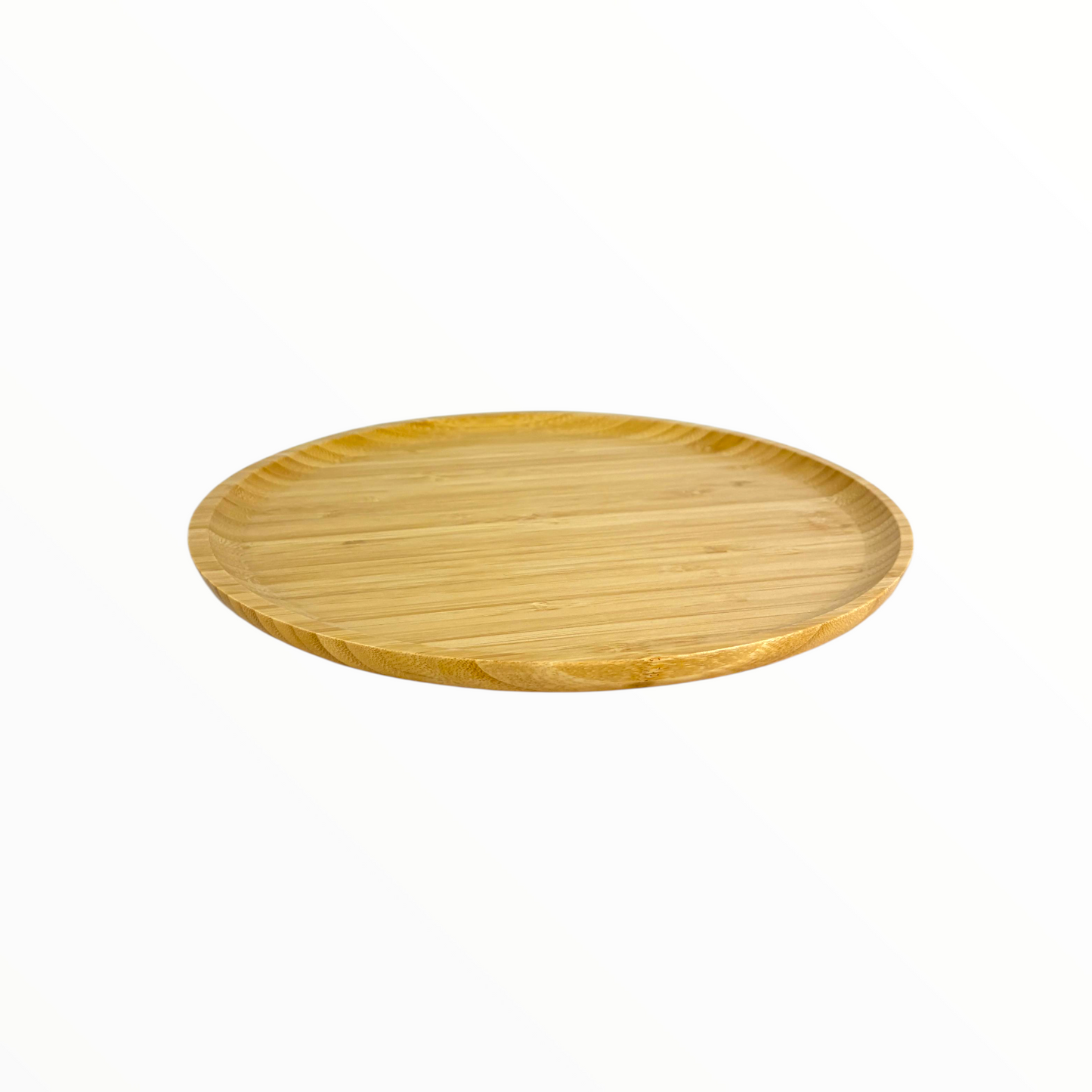 Natural Bamboo Serving Tray – Eco-Friendly RoundWooden Plate 25cm