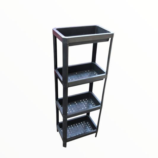 Plastic storage self organizer 4 tier made for durability for different home spaces