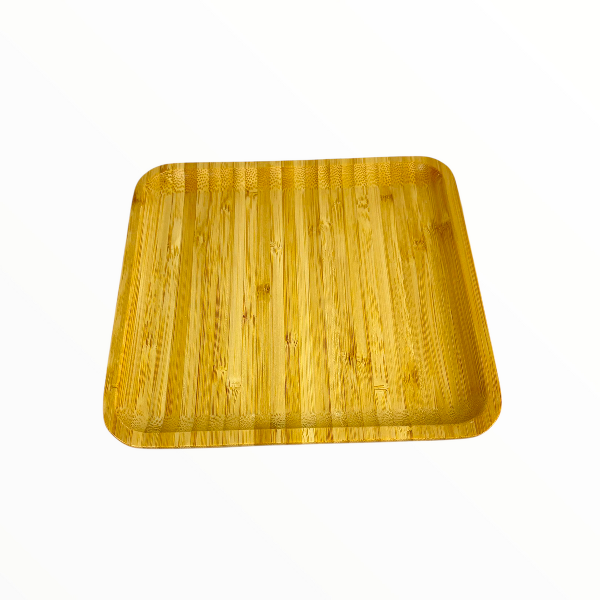 Natural Bamboo Serving Tray – Eco-Friendly Round & square Wooden Plate 25x25 cm