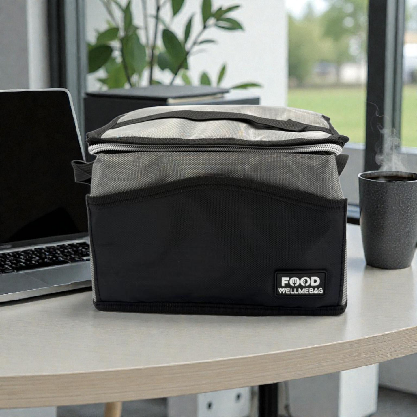 Insulated Lunch Cooler Bag Grey & Black – Multi Pocket Design