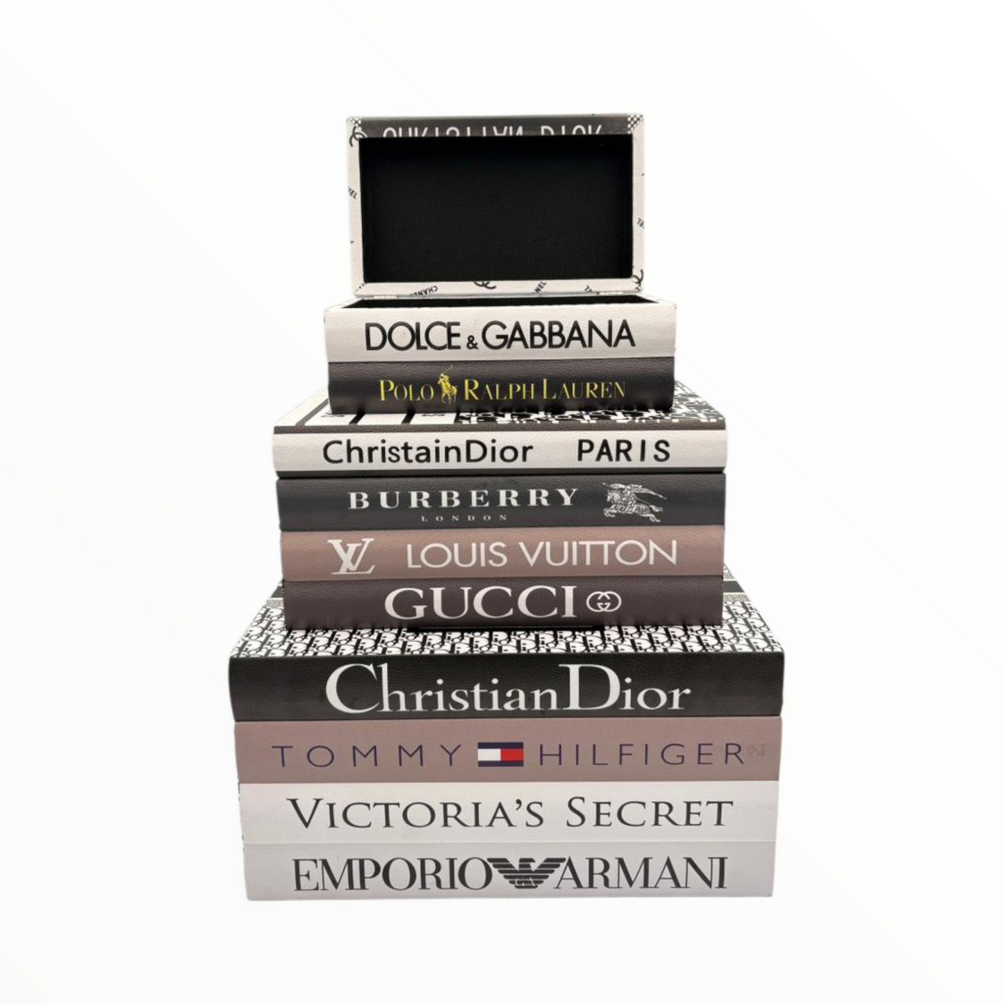 Fashion-Inspired Decorative Faux Books – Luxury Coffee Table Book Stack