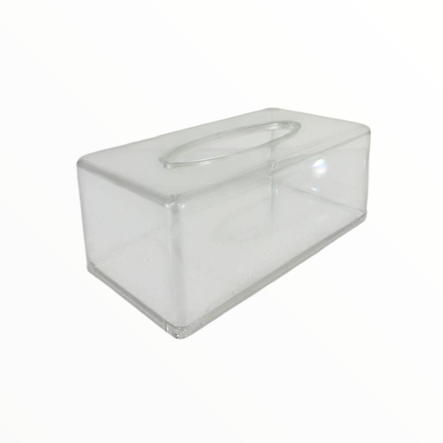 Clear Acrylic Tissue Box Holder – Transparent Rectangular Tissue Dispenser for Bathroom, Office & Home