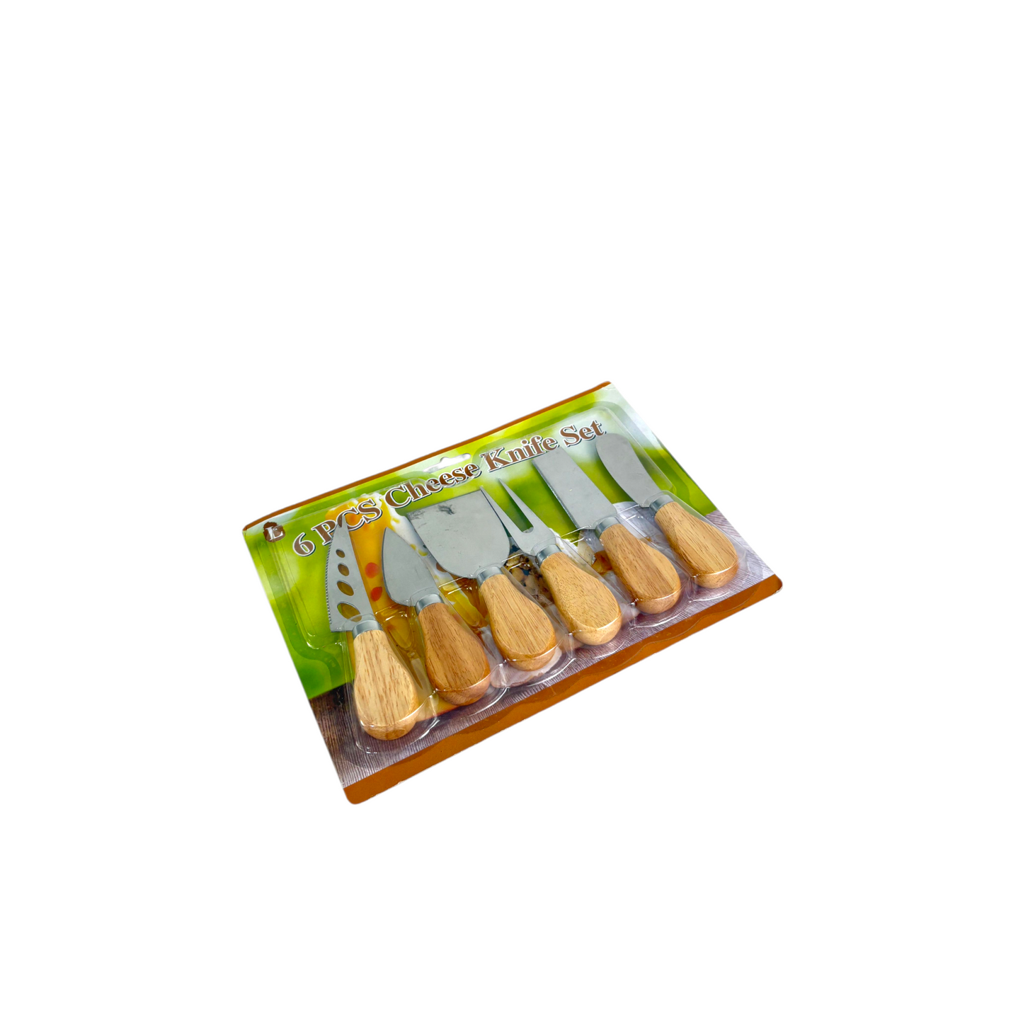 Cheese Knife Set with Wooden Handles (6 Pieces) – Stainless Steel Cheese Tools for Serving & Entertaining
