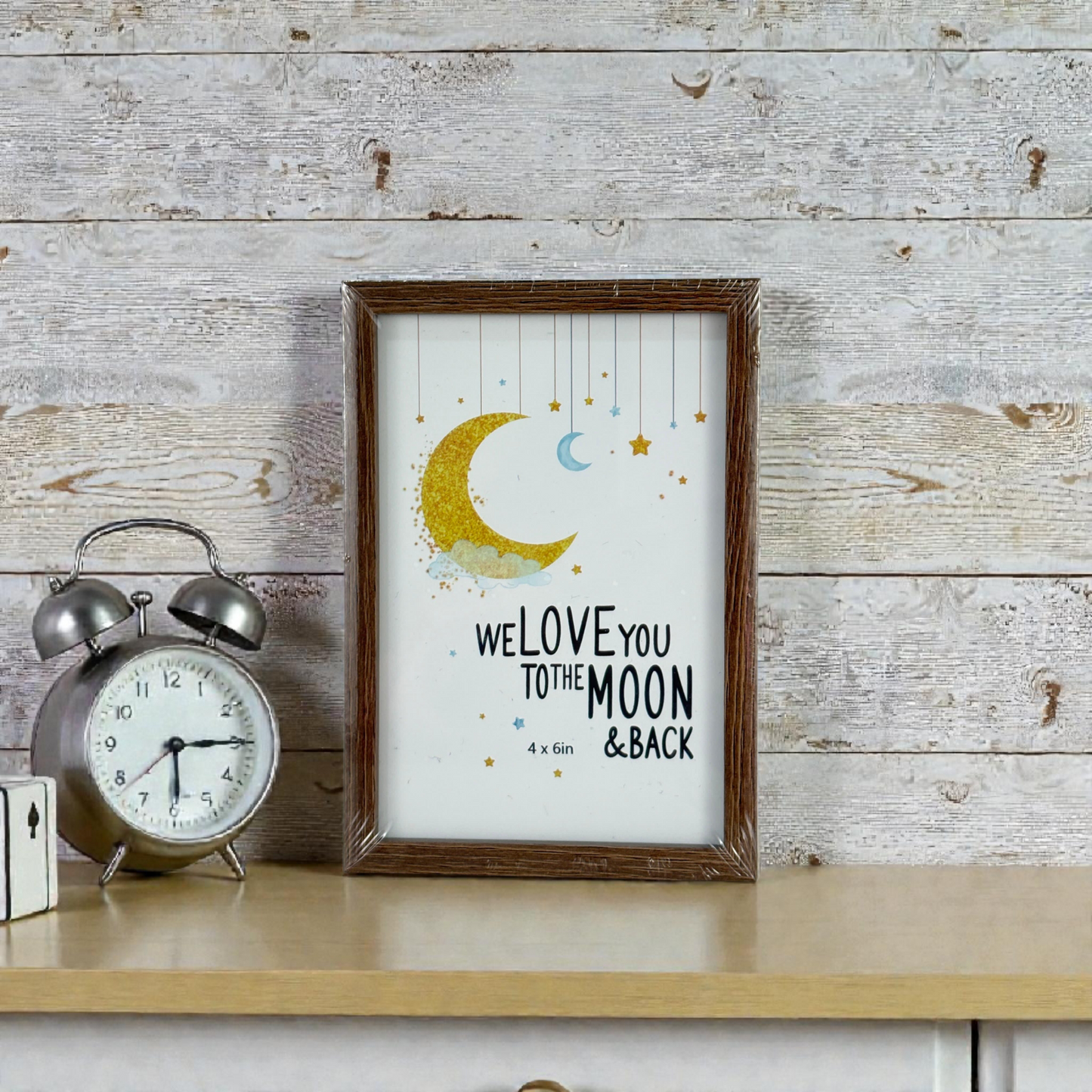 Inspirational Wooden Photo Frame with Quote Prints – Rustic Home Décor Frame 4×6"