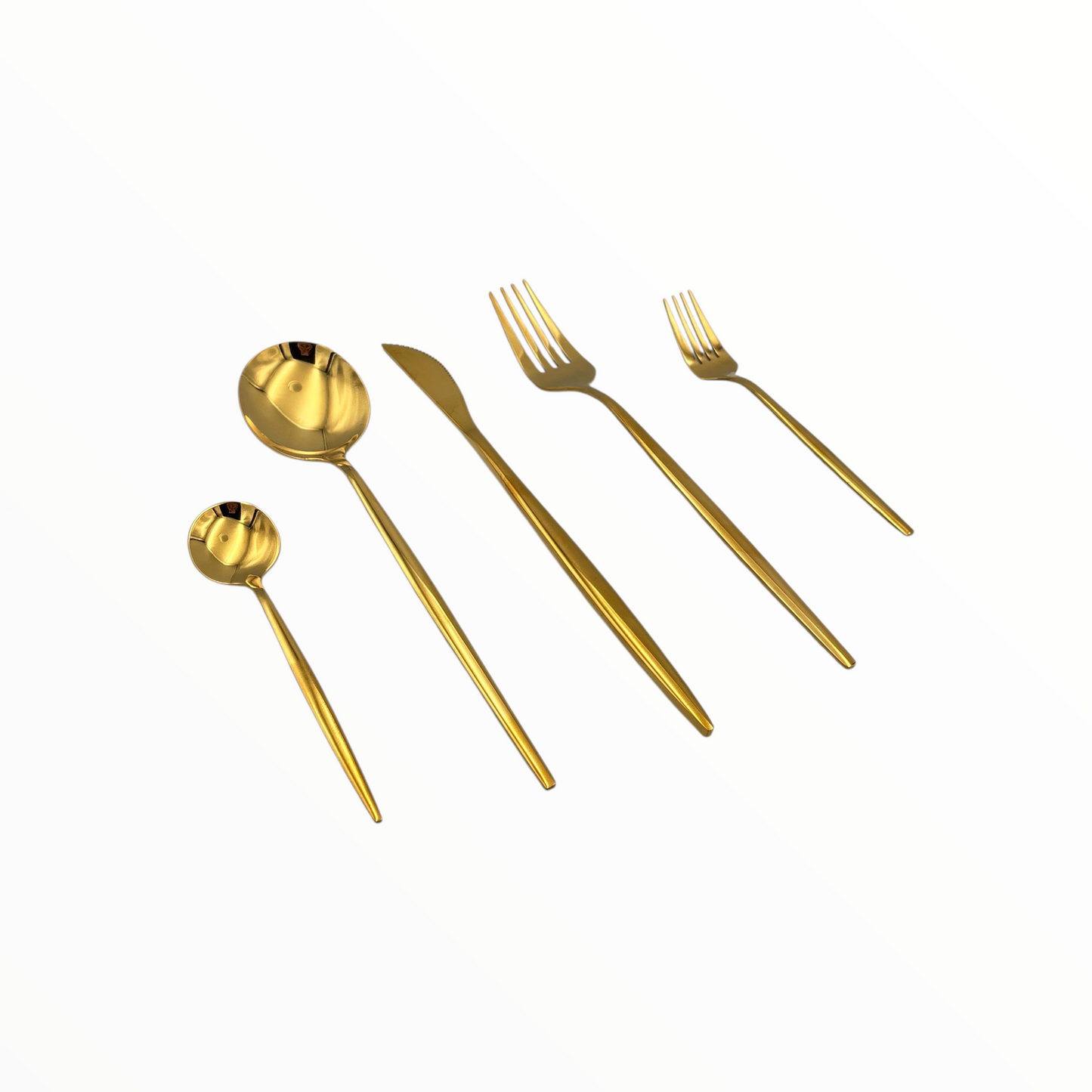 Gold Stainless Steel Cutlery Set – Spoon, Fork & Knife Tableware
