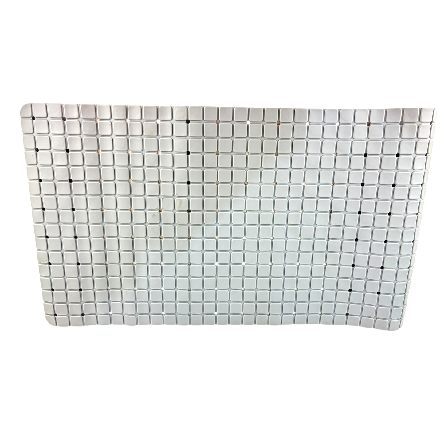 Non-Slip Protection Bath Mat – Soft PVC Bathroom Safety Mat with Drainage Design it's white