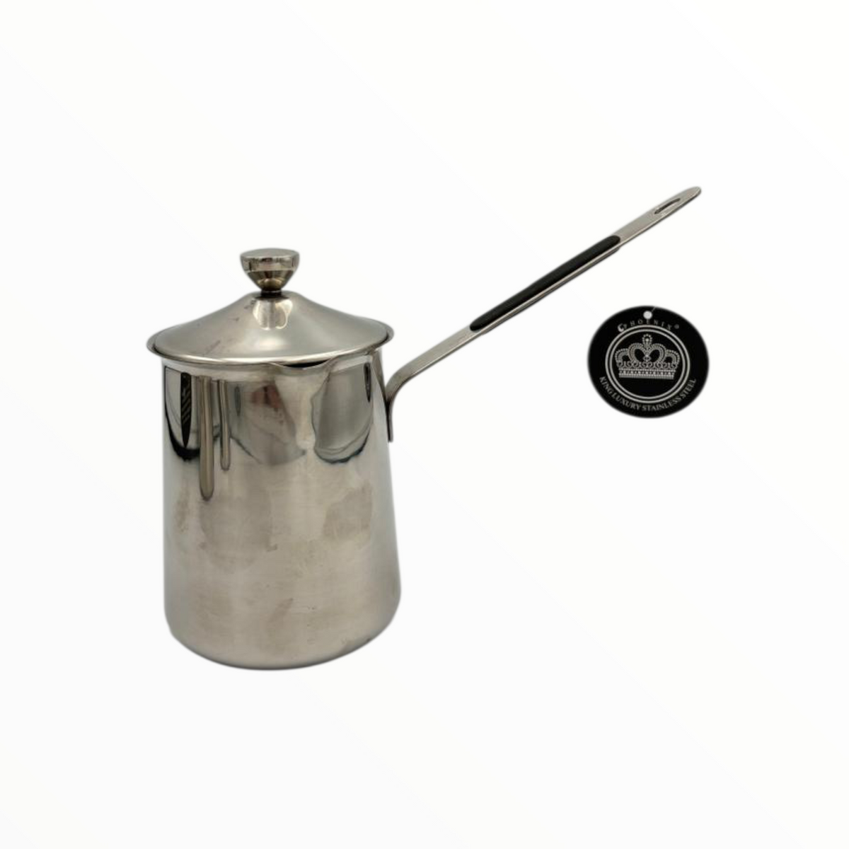 Stainless Steel Turkish Coffee Pot Set  – 3 Sizes with Heat-Resistant Handle
