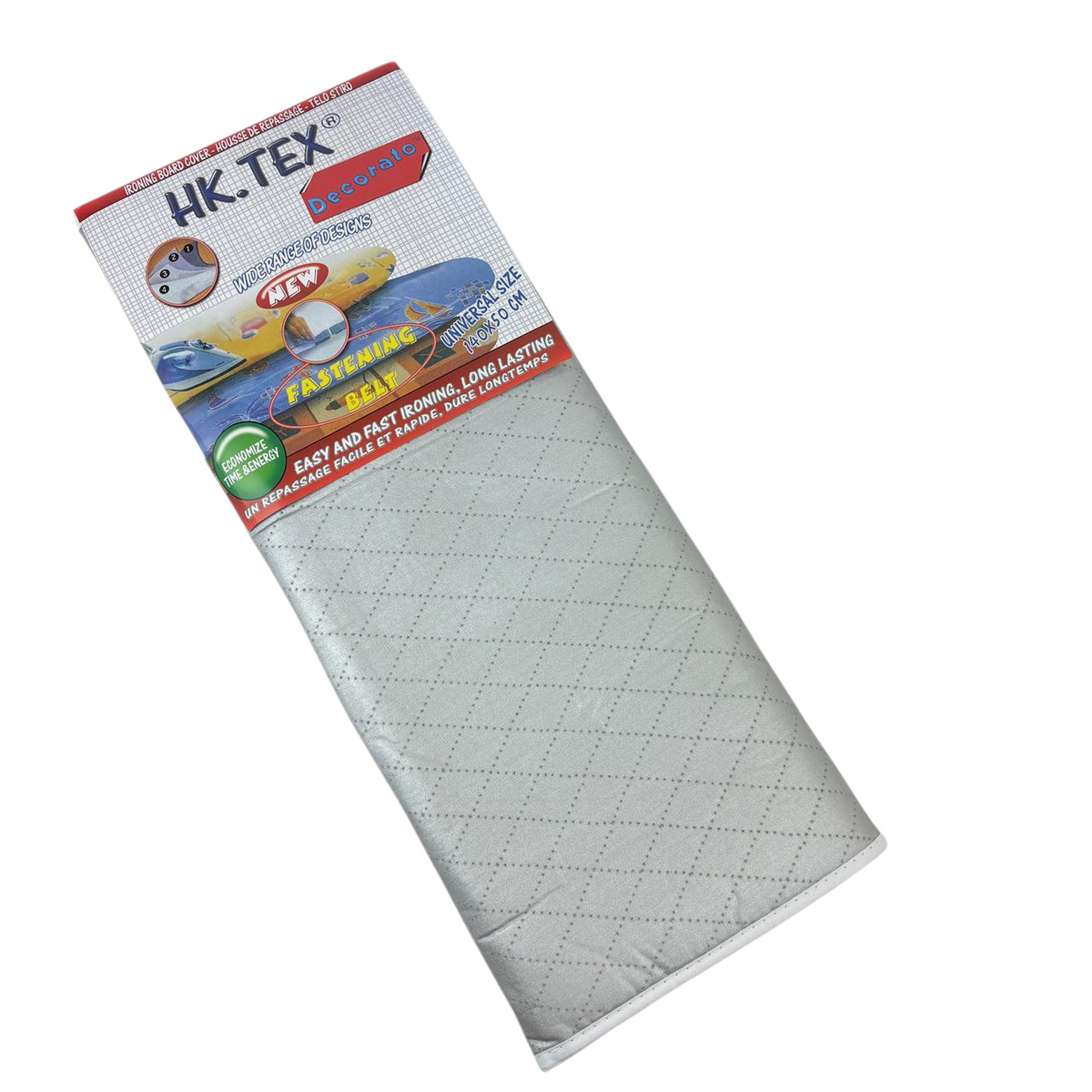 Silver Heat-Resistant Ironing Board Cover with Fastening Belt – Universal Size