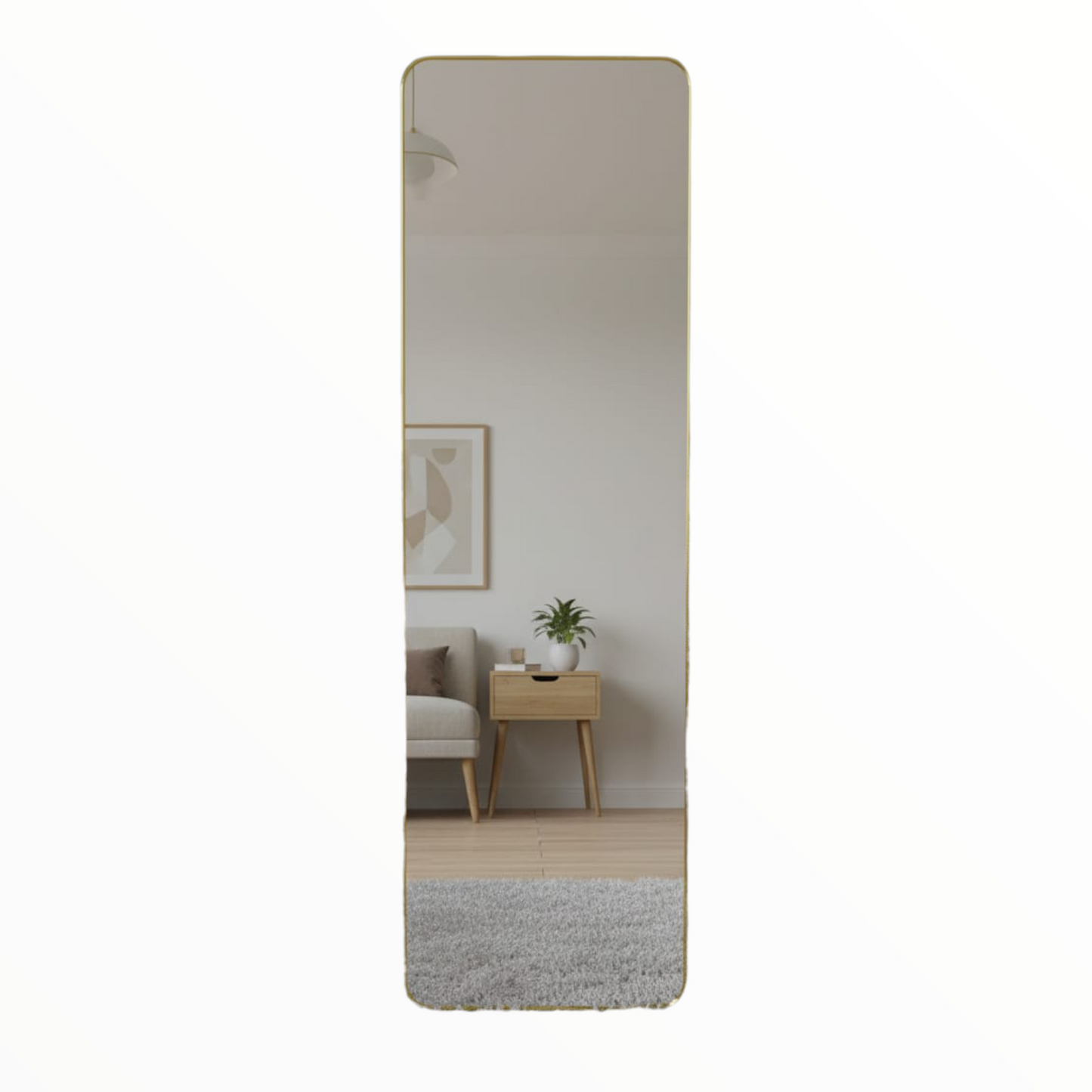 Full Length Wall Mirror with Gold Frame – Modern Home Mirror size 65x170cm