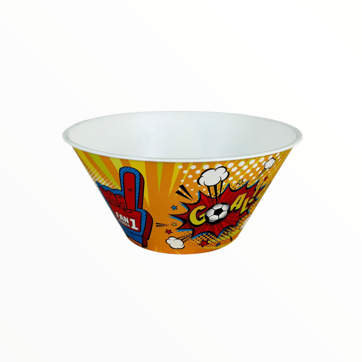 Football Fan Plastic Snack Bowl – Colorful Sports Party Serving Bowl