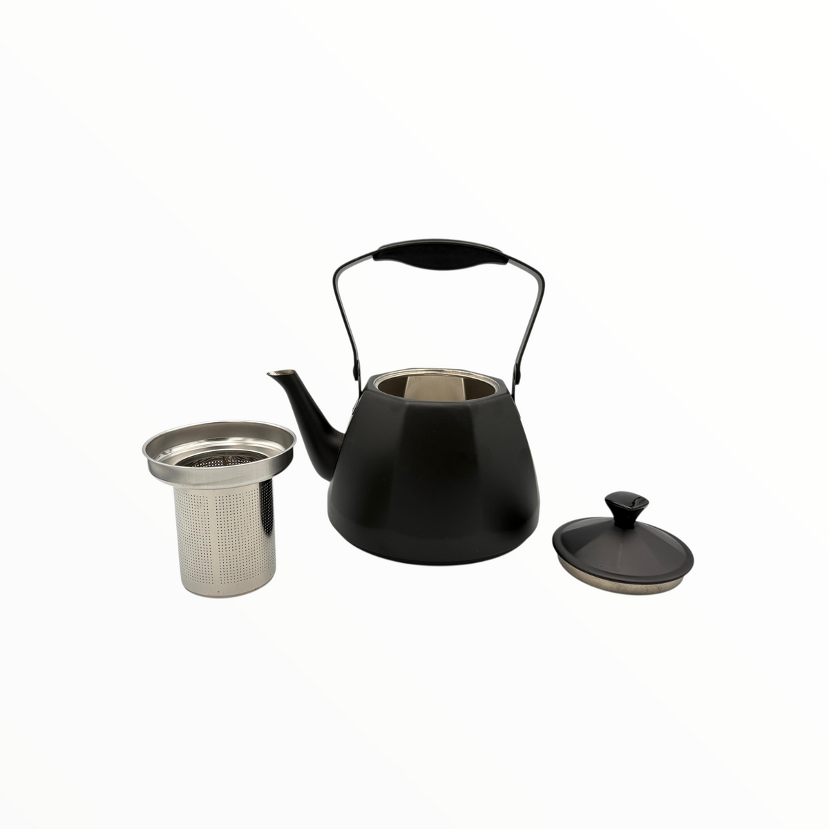 Matte Black Teapot with Handle – Modern Tea Kettle Design 1 litre