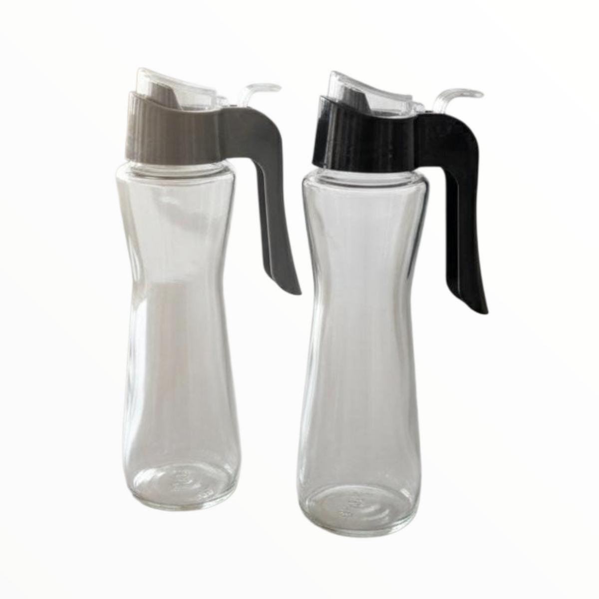 Glass Oil and Vinegar Bottles with Pour Spout – Kitchen Dispenser Set