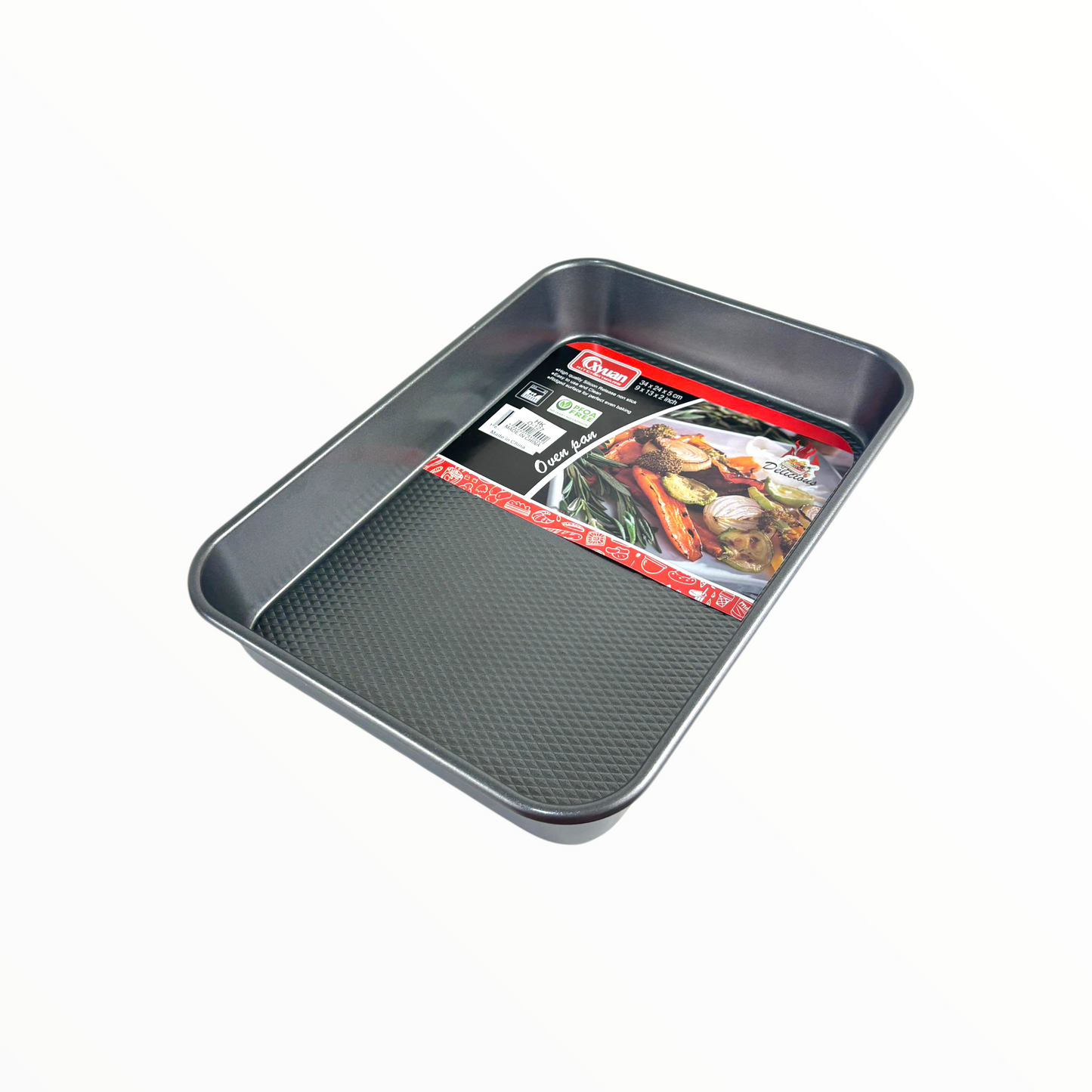 Non-Stick Rectangular Oven Baking Tray – Heavy Duty Carbon Steel Baking Pan 34*24*5cm