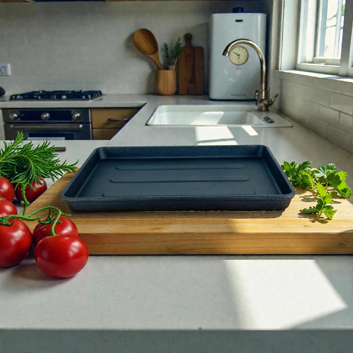 Non-Stick Rectangular Oven Baking Tray – Heavy Duty Carbon Steel Baking Pan