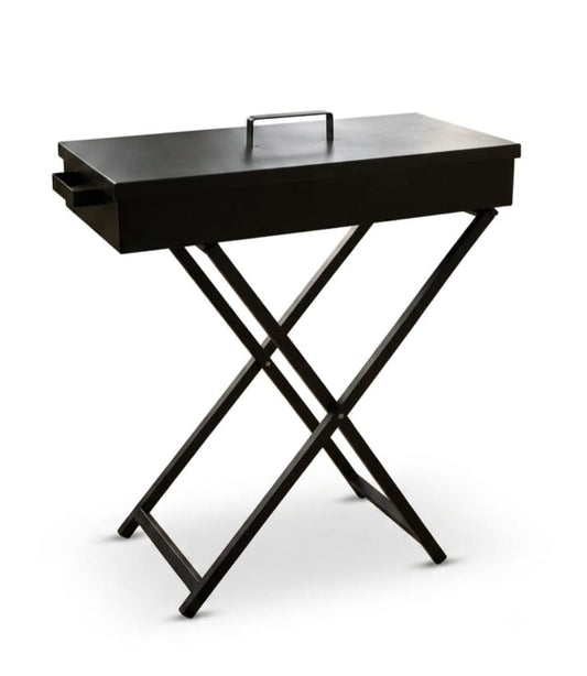 Portable Folding Charcoal BBQ Grill with Stand (30x80 cm)