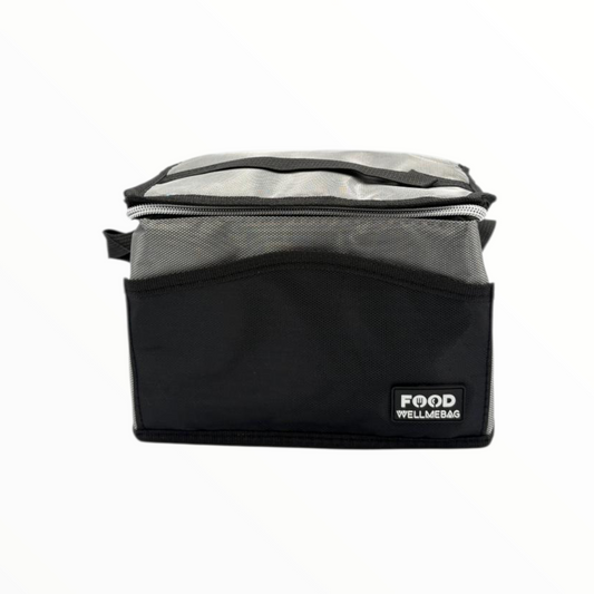 Insulated Lunch Cooler Bag Grey & Black – Multi Pocket Design