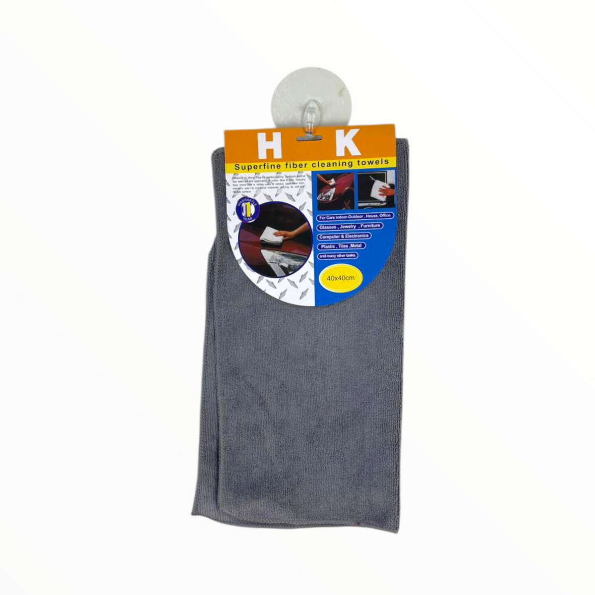 Superfine Grey Microfiber Cleaning Towel – 40×40 cm – Dust & Polish Cloth