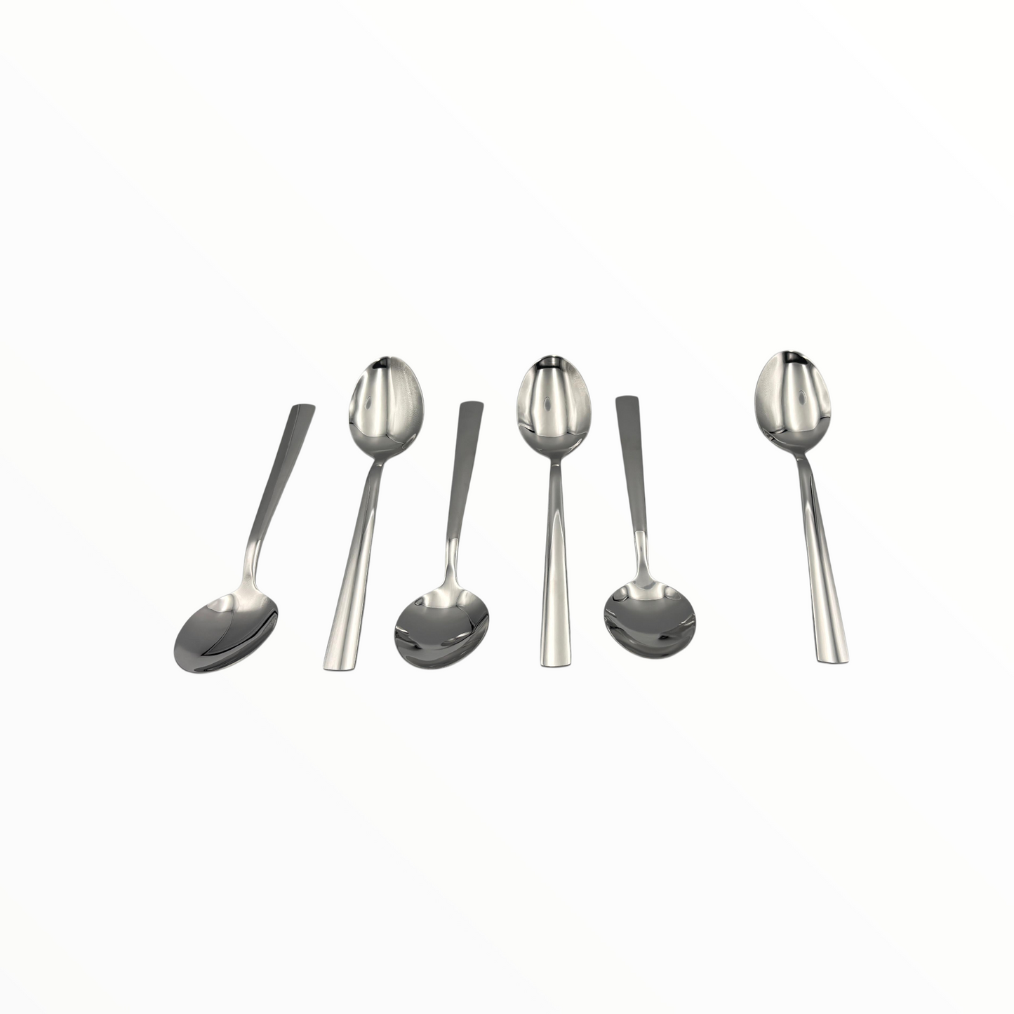 Stainless Steel Dessert & Coffee Spoon Set – 6-Piece Modern Cutlery