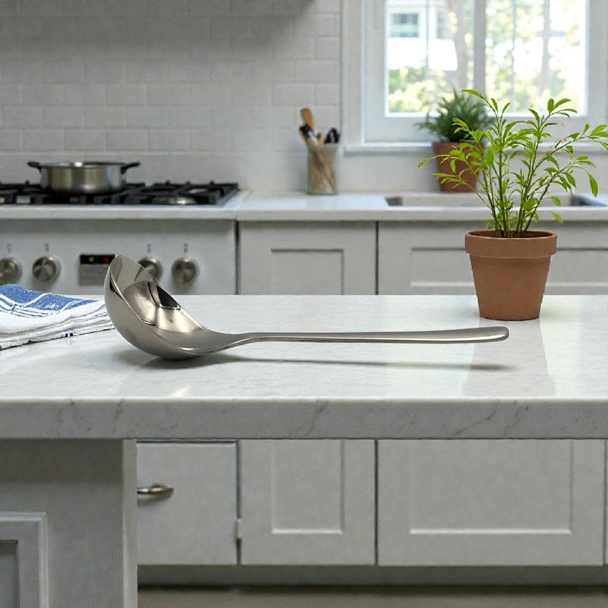 Stainless Steel Soup Ladle – Long Handle Kitchen Serving Spoon
