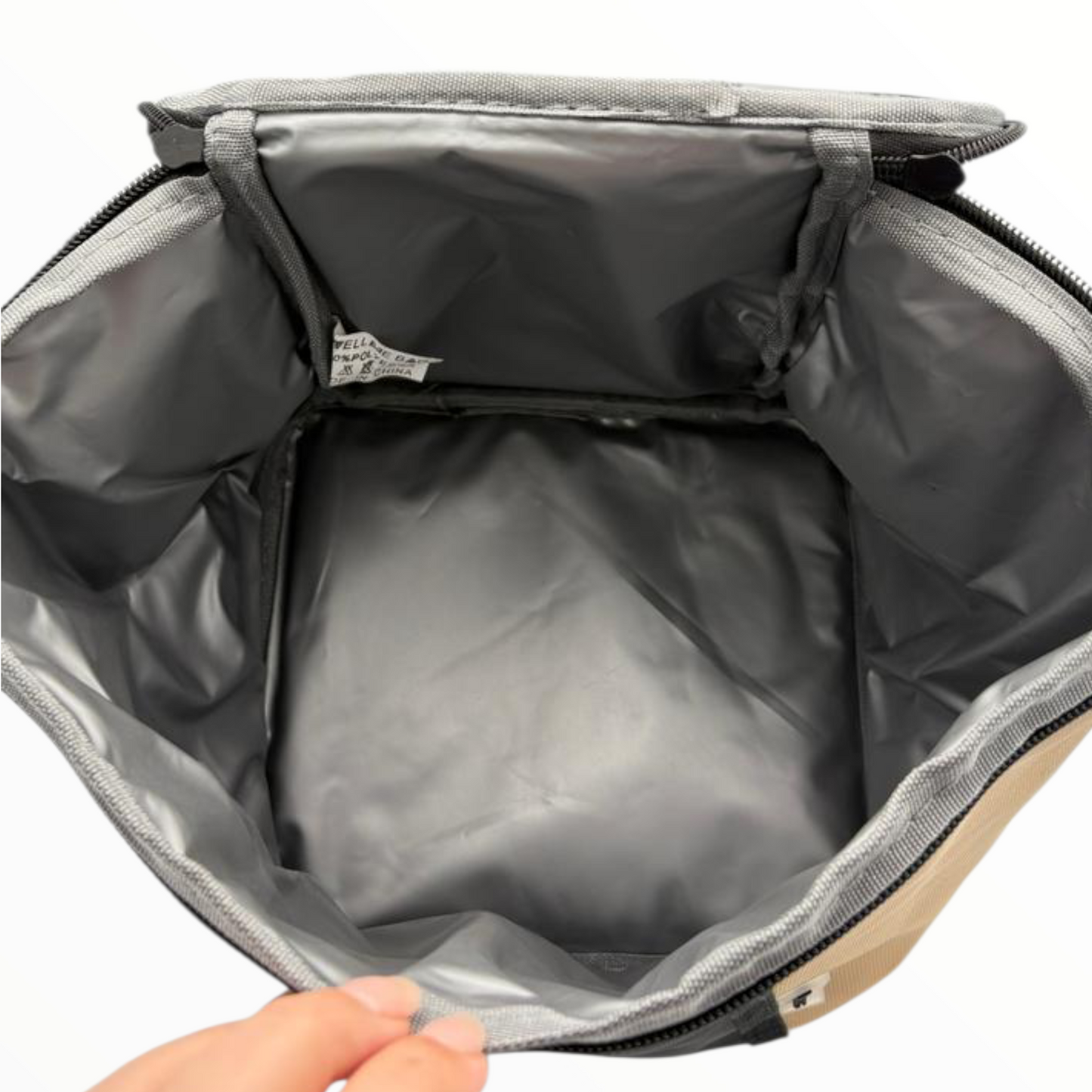 Portable Insulated Picnic Cooler Bag – Black & Beige Thermal Tote