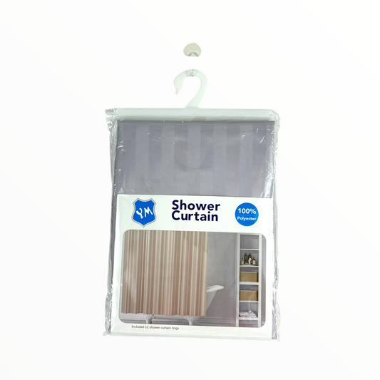 Shower Curtain – 100% Polyester Waterproof Bathroom Curtain with Rings