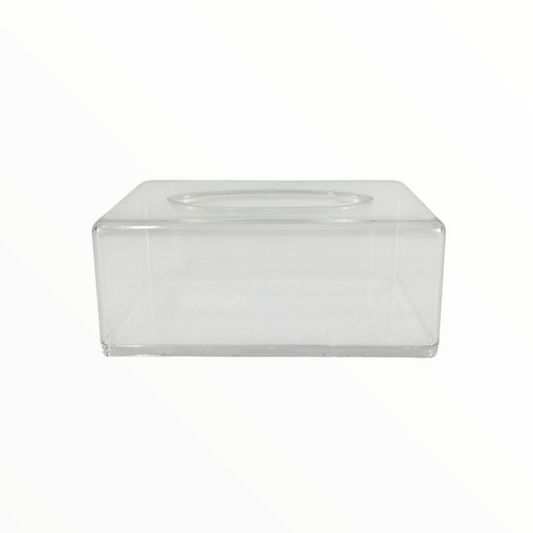 Clear Acrylic Tissue Box Holder – Transparent Rectangular Tissue Dispenser for Bathroom, Office & Home