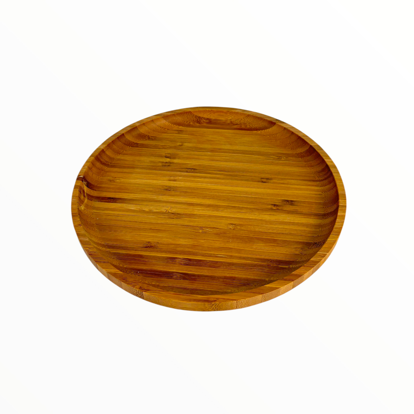 Natural Bamboo Serving Tray – Eco-Friendly Round & round Wooden Plate 20cm