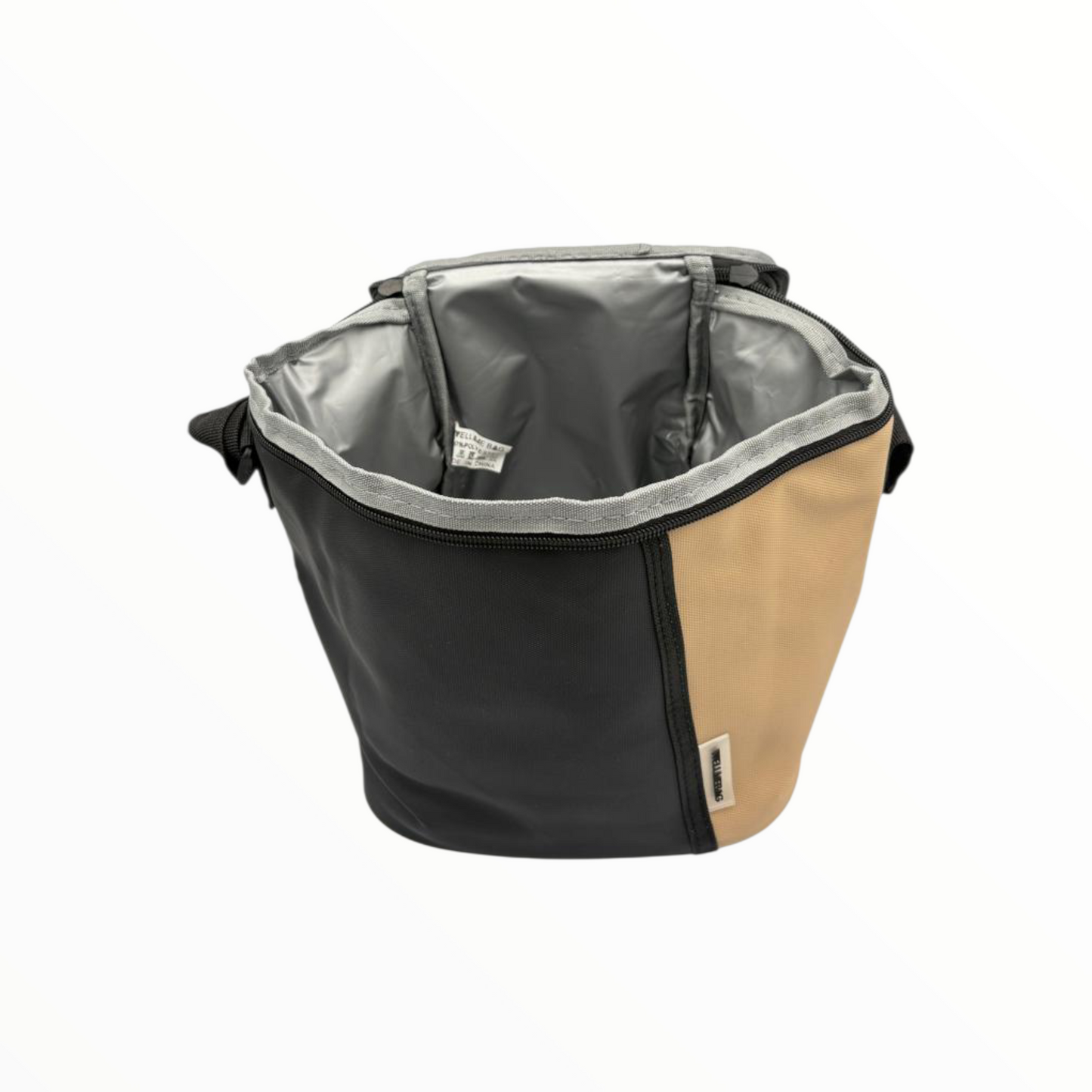 Portable Insulated Picnic Cooler Bag – Black & Beige Thermal Tote